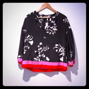 Joie printed blouse with stripped bottom